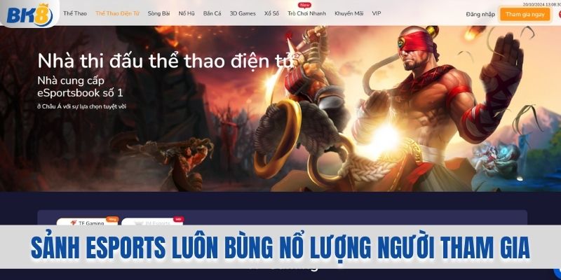 Sảnh esports luôn bùng nổ lượng người tham gia