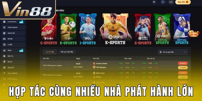 Nền tảng hợp tác cùng nhiều nhà phát hành lớn